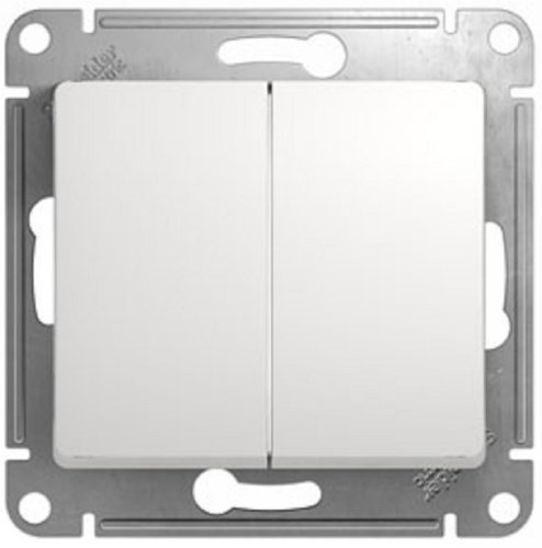 Переключатель без рамки Systeme Electric Glossa 2-кл. проходной белый картинка